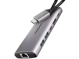 Мультипортовий адаптер AXAGON 6in1 Grey (HMC-6G2L)