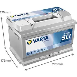 Акумулятор Varta Dynamic SLI 12В 72Аг 680А (EN) R+ (572409068) - мініатюра 2