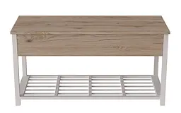Банкетка з ящиком Ferrum-decor Дрейк 1 550x1000x400 метал Білий ДСП Дуб Сан-Марино16 мм (FRD-103053) - мініатюра 3