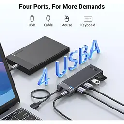 Концентратор Ugreen USB 3.0 to 4xUSB 3.2 Gen1 CM653 black (15548) - мініатюра 3