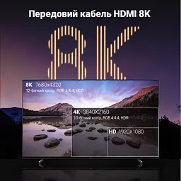 Кабель HDMI UGREEN HD140 2.1 8K 60 Гц 1,5 м чорний (80402) - мініатюра 5