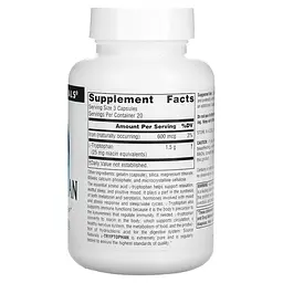 Амінокислота Source Naturals L-Tryptophan 500 mg, 60 капсул - мініатюра 2
