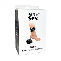Поножі з шипами з натуральної шкіри Art of Sex - Rose - мініатюра 3