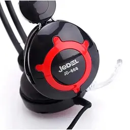 Дротові, ігрові, накладні навушники Jedel JD-868, Jack 3.5, 1.5m, black red - мініатюра 3