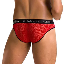 Чоловічі напівпрозорі труси Passion 031 SLIP MIKE L/XL Red, під леопард - мініатюра 2