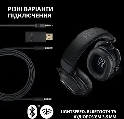 Навушники бездротові ігрові Logitech G Pro X2 Wireless LightSpeed чорні (981-001263) - мініатюра 7