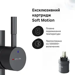 Змішувач для кухні з L-виливом AM.PM X-Joy S EcoStart чорний F85B05022 - мініатюра 4
