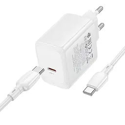 МЗП BN33 Fuente PD40W (1USB-C) + кабель Type-C to Type-C White Borofone teh0029629 - мініатюра 6