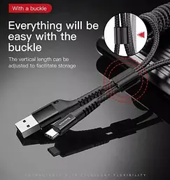 Кабель Baseus Fish eye Spring USB для Type-C 2A 1m Black (CATSR-01) - мініатюра 6