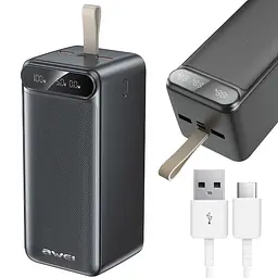 Повербанк 100000 mAh AWEI P101K для поїздок та роботи / Зовнішній акумулятор / Power Bank