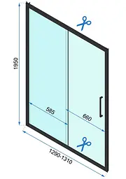 Душова кабіна Rea Rapid Slide 80x130 black REA-K6421 + REA-K6403, Чорний матовий, Універсальна, прозрачний, Чорний матовий - мініатюра 6