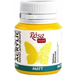 Акрил для декору Rosa Talent 20мл матовий жовтий 20003/9054