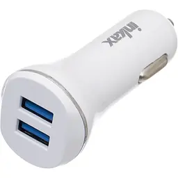 Автомобільний зарядний пристрій INKAX CD-12 Car charger + Type-C cable 2USB 2.1A White - мініатюра 4