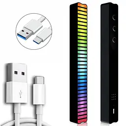 Настільна LED лампа RGB 5V Single Panel Bluetooth USB interface with app Black - мініатюра 2