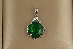 Кулон Xuping Jewelry Сицілія з зеленим каменем 1,9 см сріблястий