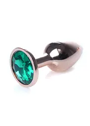 Анальна пробка - Jewellery Red Gold Plug Green - мініатюра 3