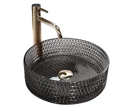 Умивальник Rea Cristal 35,5x35,5 black (REA-U9671), Структурна