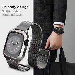 Чохол-ремінець Spigen Metal Fit Pro для Apple Watch 44/45mm Graphite (ACS04585) - мініатюра 17