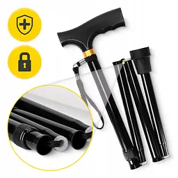 Тростина для ходьби 4FIZJO складна, регульована Black (P-5905973406482) - мініатюра 7