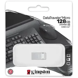 USB флеш-накопичувач Kingston DataTraveler Micro 128GB USB-A 3.2 Gen 1 Metal (DTMC3G2/128GB) [76454] - мініатюра 4