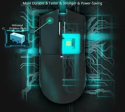 Комп'ютерна миша Attack SHARK X11 бездротова, ігрова, PAW3311, 22000 DPI 2,4G+Bluetooth Black - мініатюра 7