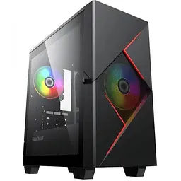 Корпус GameMax Cyclops BR чорний, без БЖ, Mini Tower, Micro ATX / Mini ITX, 1xUSB 3.1, 2xUSB 2.0, 3x120 мм LED, 350х188х380 мм