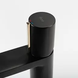 Змішувач для умивальника Rea Icon black L.gold чорний низький REA-B5680, Чорний - мініатюра 5
