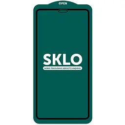 Захисне скло SKLO 5D (тех.пак) для Apple iPhone 11 (6.1) / XR Чорний / Біла підкладка