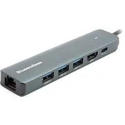 USB-хаб Blueendless USB Type-C - HDXiaomi, LAN, 3xUSB 3.0 Type-A, USB Type-C PD100W