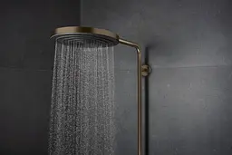 Душова система з термостатом Hansgrohe Pulsify S Puro Showerpipe 260 1jet EcoSmart brushed bronze 24223140 - мініатюра 4