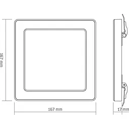 Світильник LED Videx квадратний DL6S 12W 3000K-4000K-6500K White (VL-DL6S-12CW) - мініатюра 5