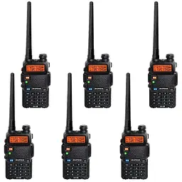 Портативна рація Baofeng UV-5R Black Six Pack комплект 6 шт (2200000758965)