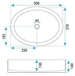 Умивальник Rea Fonda 50x37 white (REA-U0604), Глянцева - мініатюра 5