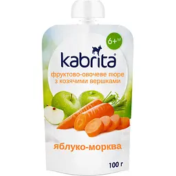 Пюре фруктово-овочеве Kabrita Яблуко-морква з козячими вершками 100 г