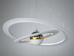 Стельова люстра LED Diasha 2391-600+400WH, 85W, 4675 лм, білий, сучасний стиль для низьких стель - мініатюра 4