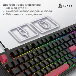 Клавіатура Ajazz AK980 Red Switch USB UA Black (AK980-R-BR) - мініатюра 7