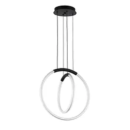 Люстра стельова LED Levistella 7812022 (300+400) BK, 26W, чорний, сучасний стиль, діаметр 300/400 мм