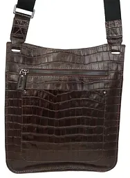 Чоловіча сумка Mykhail Ikhtyar 24х26х3 см Коричневий (45041 croco brown) - мініатюра 4