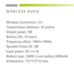 Портативна Bluetooth-колонка Hopestar Party 100 mini Армійський зелений - мініатюра 3