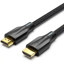 Кабель мультимедійний HDMI M to HDMI M 1.0m 8K60Hz cotton braided black Vention (AAUBF)