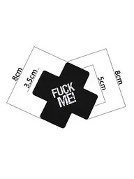 Вінілові наклейки на соски з принтом 'Fuck Me!' One size Чорний K000253 - мініатюра 4