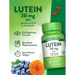 Лютеїн, зеаксантин та чорниця Nature's Truth Lutein 39 гелевих капсул швидкого вивільнення (NTH-10074) - мініатюра 4