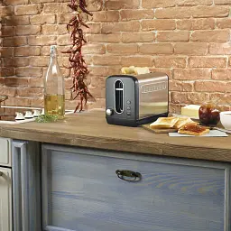 Тостер Gorenje T 1100 CLBK на 2 тости сріблясто-чорний (732749) - мініатюра 6