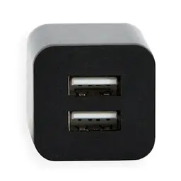 Мережевий адаптер живлення 2×USB, зарядний блок для телефону, чорний, вихід 2.1А - мініатюра 4