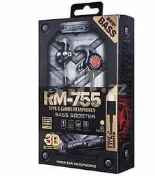 Дротові ігрові вакуумні навушники Remax Type-C Gaming Headphone RM-755, 1.2m, black - мініатюра 2