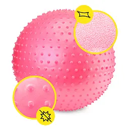 М'яч для фітнесу (фітбол) Cornix 65 см масажний Anti-Burst Pink XR-0485 - мініатюра 4
