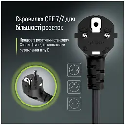 Кабель живлення C13 1.8m black ColorWay (CW-CBP082-BK) - мініатюра 8