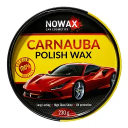 Твердий віск для кузова Nowax Polish Wax 230 г + губка (карнаубський)