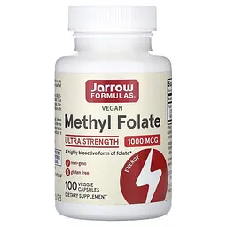 Вітаміни та мінерали Jarrow Formulas Vegan Methyl Folate 1000 mcg, 100 вегакапсул