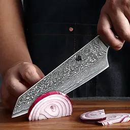 Ніж кухарський 24 см Damascus DK-EK 2001 VG-10 Дамаська сталь 67 шарів - мініатюра 4